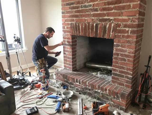 Bloomfield Chimney Sweep specialist finalizing chimney liner service in Bloomfield, CT