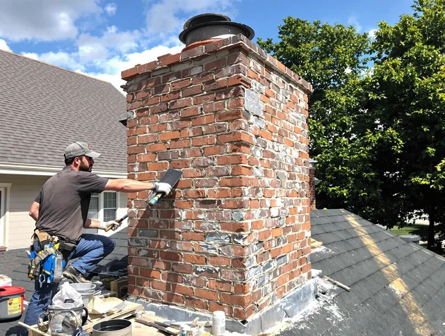 Completed chimney rebuild by Bloomfield Chimney Sweep in Bloomfield, CT