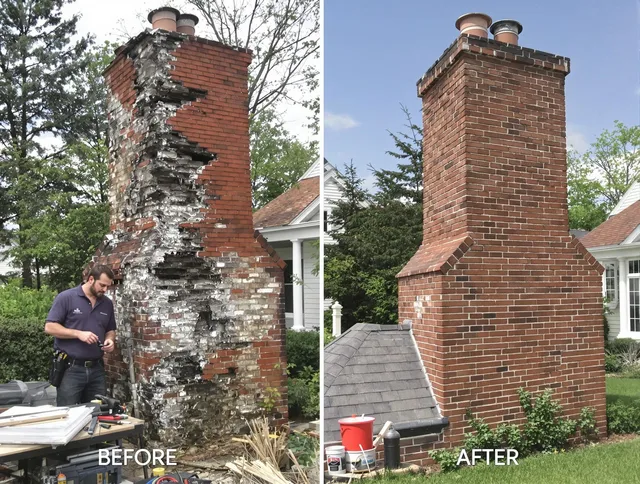 Bloomfield Chimney Sweep performing a full chimney restoration in Bloomfield, CT