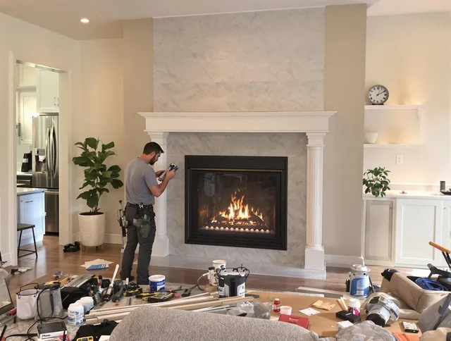 Newly installed fireplace by Bloomfield Chimney Sweep in Bloomfield, CT