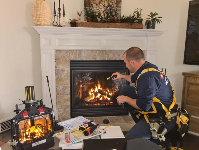 Safety-focused fireplace inspection by Bloomfield Chimney Sweep in Bloomfield, CT